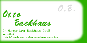 otto backhaus business card