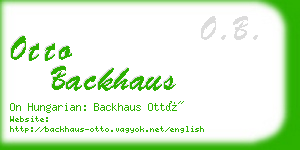 otto backhaus business card